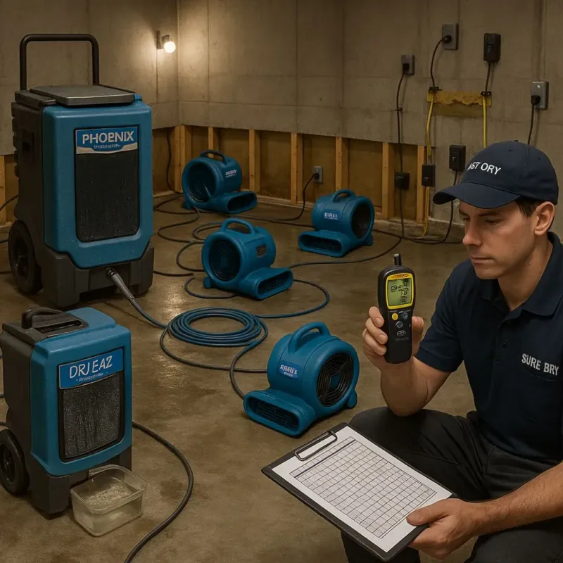 Structural Drying and Dehumidification process in Centre, AL